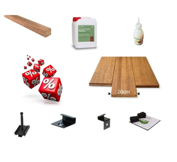 Das Terrassen Komplettpaket Cloesdeck mit Unterkonsturktion, Öl und Montageclip