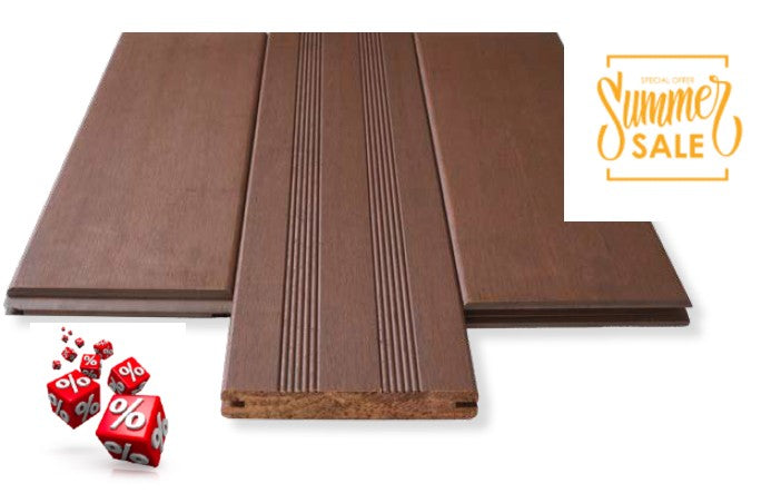 „Terrassendielen im Ipe-Look mit Sommer-Sale-Angebot – Sonderaktion für hochwertige Terrassendielen.“
