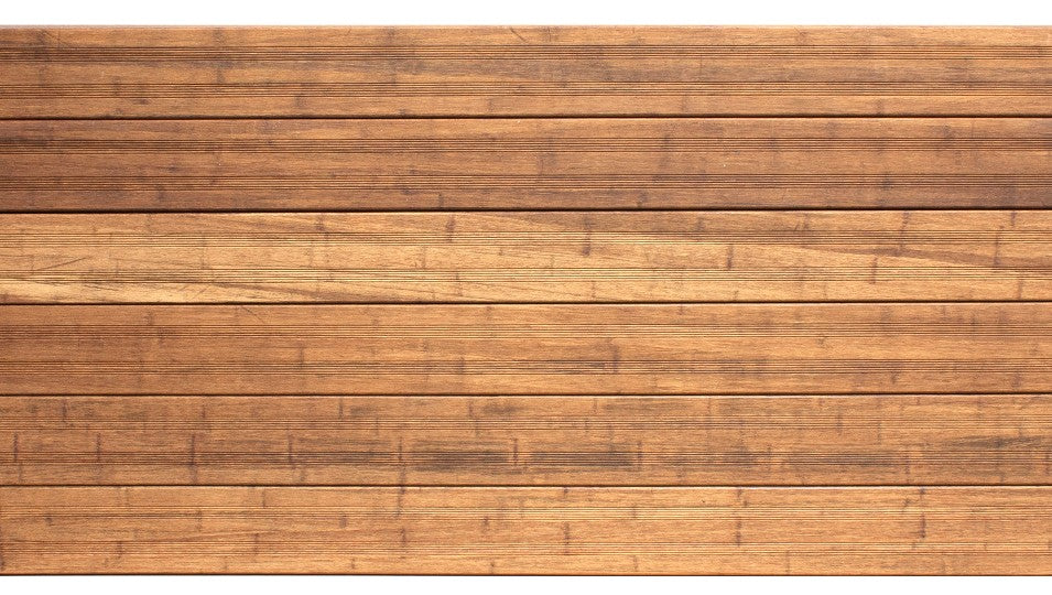 Strapazierfähige Bambus-Terrassendielen in warmer Holzoptik Eine Musterflöche verlegt mit den ambooo Terrassendielen campoverde sans. Das französische Proil als Sichtseite verlegt.