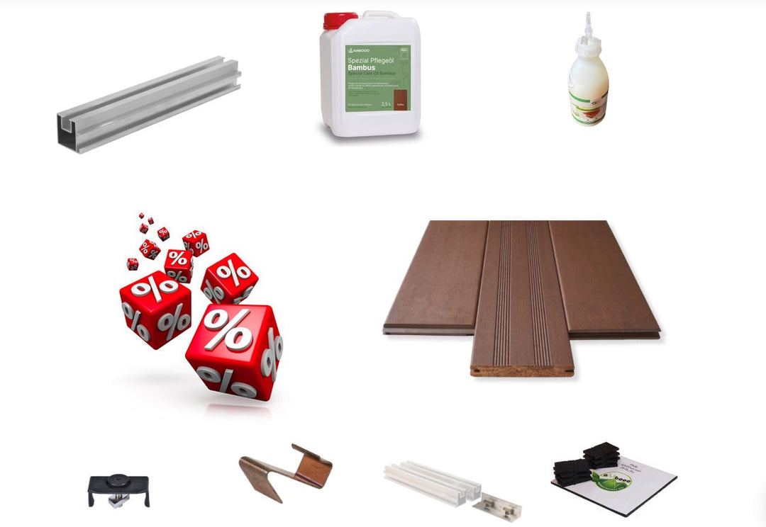 Terrassendielen Komplettpaket Vista in der Farbe Ipe, mit einer Aluminium UK.